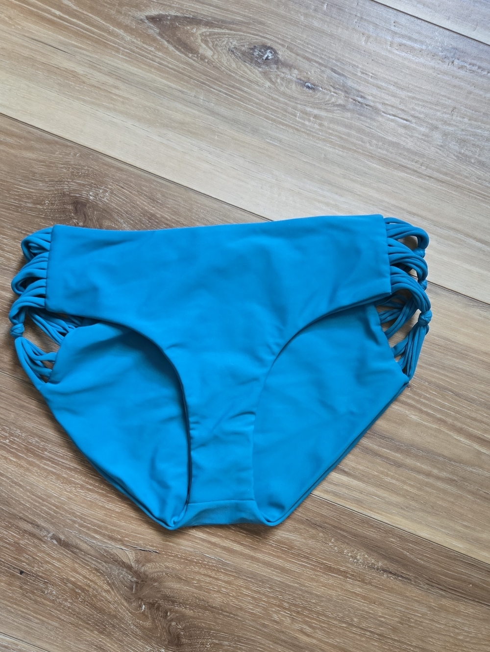 Mikoh Turquoise Strappy Side High-Waist Bikini Bottom